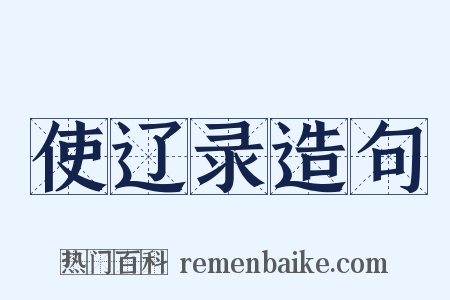 使辽录造句是什么意思的图片